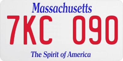 MA license plate 7KC090