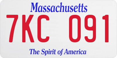 MA license plate 7KC091