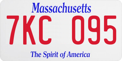 MA license plate 7KC095
