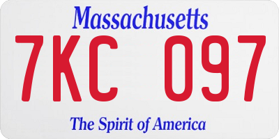 MA license plate 7KC097