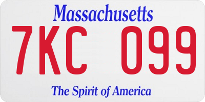 MA license plate 7KC099