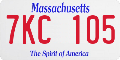 MA license plate 7KC105