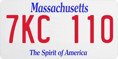 MA license plate 7KC110