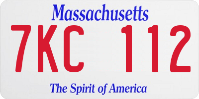 MA license plate 7KC112