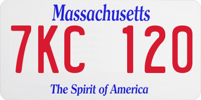 MA license plate 7KC120