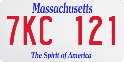 MA license plate 7KC121