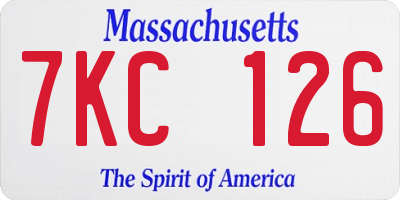MA license plate 7KC126