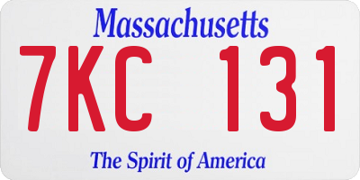 MA license plate 7KC131