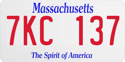 MA license plate 7KC137
