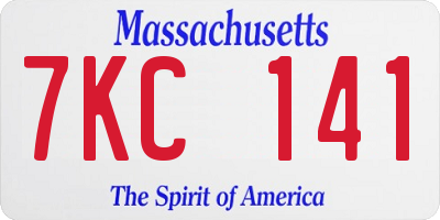 MA license plate 7KC141