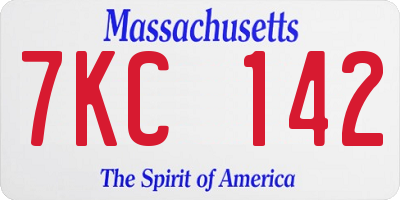 MA license plate 7KC142