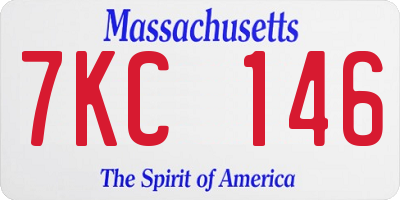 MA license plate 7KC146