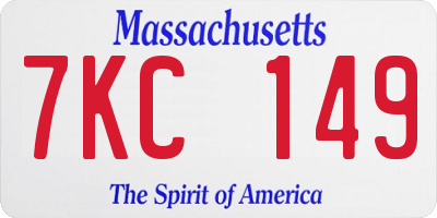 MA license plate 7KC149