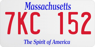 MA license plate 7KC152