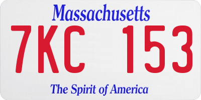 MA license plate 7KC153