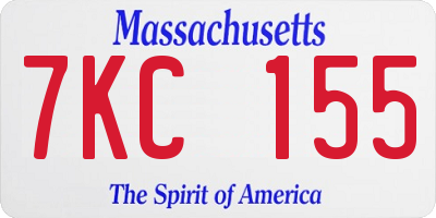MA license plate 7KC155
