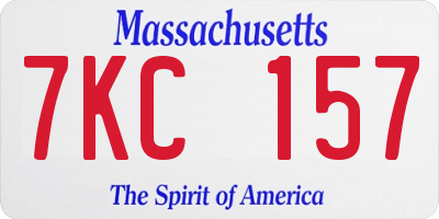 MA license plate 7KC157