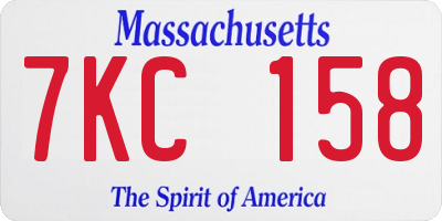MA license plate 7KC158