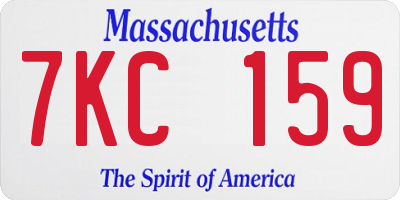 MA license plate 7KC159