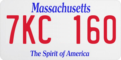 MA license plate 7KC160