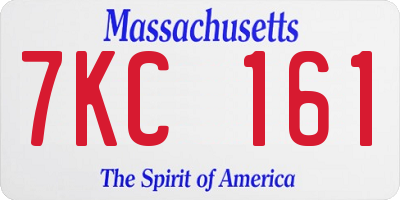 MA license plate 7KC161