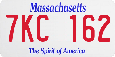 MA license plate 7KC162