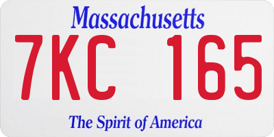 MA license plate 7KC165