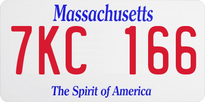 MA license plate 7KC166