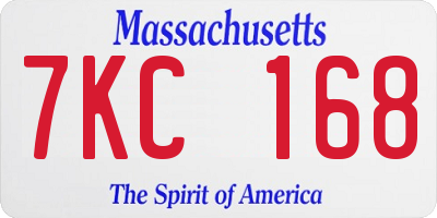 MA license plate 7KC168
