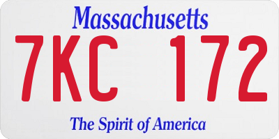 MA license plate 7KC172