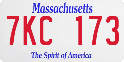 MA license plate 7KC173