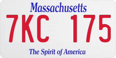 MA license plate 7KC175