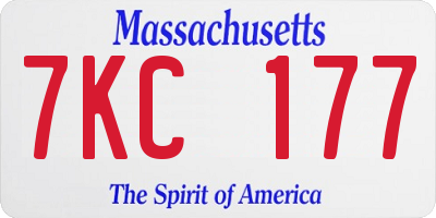 MA license plate 7KC177