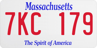 MA license plate 7KC179