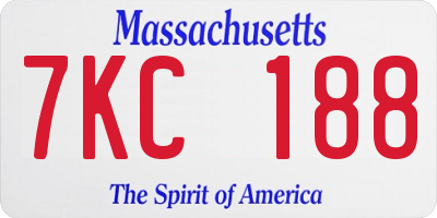 MA license plate 7KC188