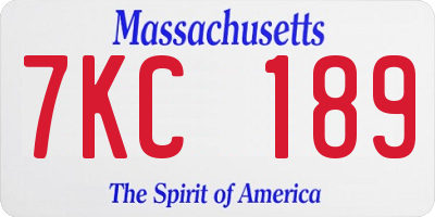 MA license plate 7KC189