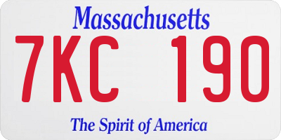 MA license plate 7KC190