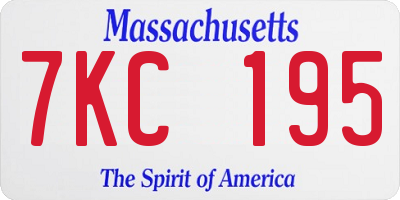 MA license plate 7KC195