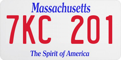 MA license plate 7KC201