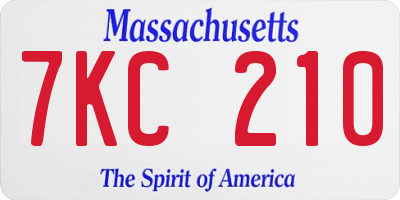 MA license plate 7KC210