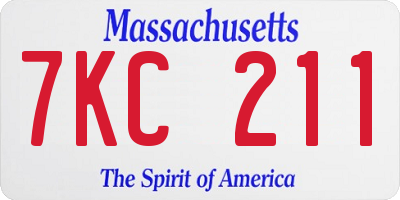 MA license plate 7KC211
