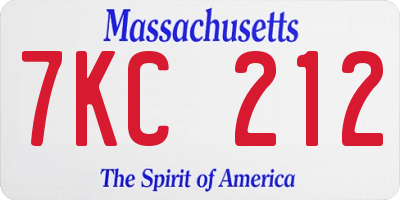 MA license plate 7KC212