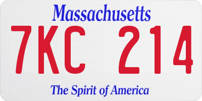 MA license plate 7KC214