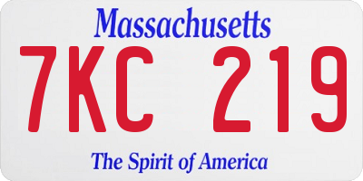 MA license plate 7KC219