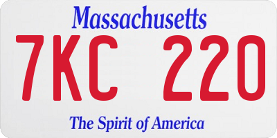 MA license plate 7KC220