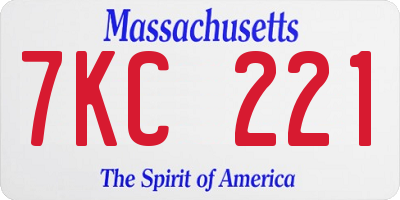 MA license plate 7KC221