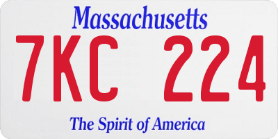 MA license plate 7KC224