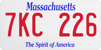 MA license plate 7KC226