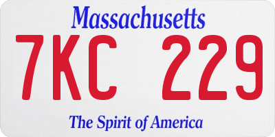 MA license plate 7KC229