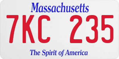 MA license plate 7KC235